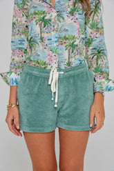 PAPAYO – Short coton Coupe droite – Femme – Vert Lagon